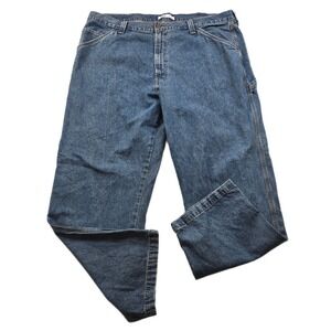 Signature Levi Strauss Carpenter Jeans Mens 46x32 Blue Cotton Denim Utility